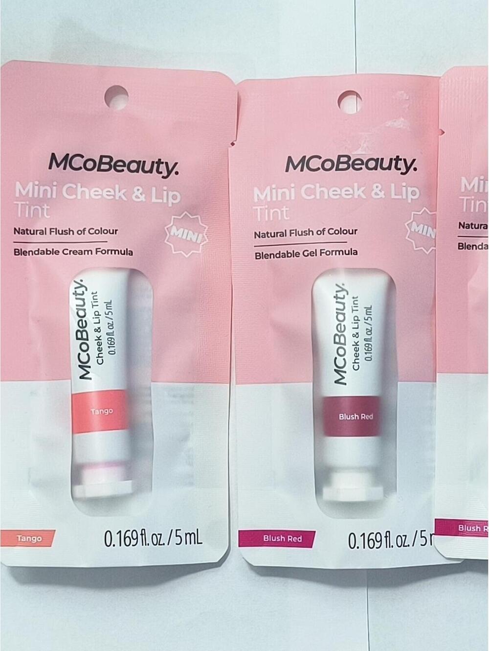 Set Of 6 MCoBeauty Mini Cheek & Lip Tint  Blush Red Tango & Flamingo